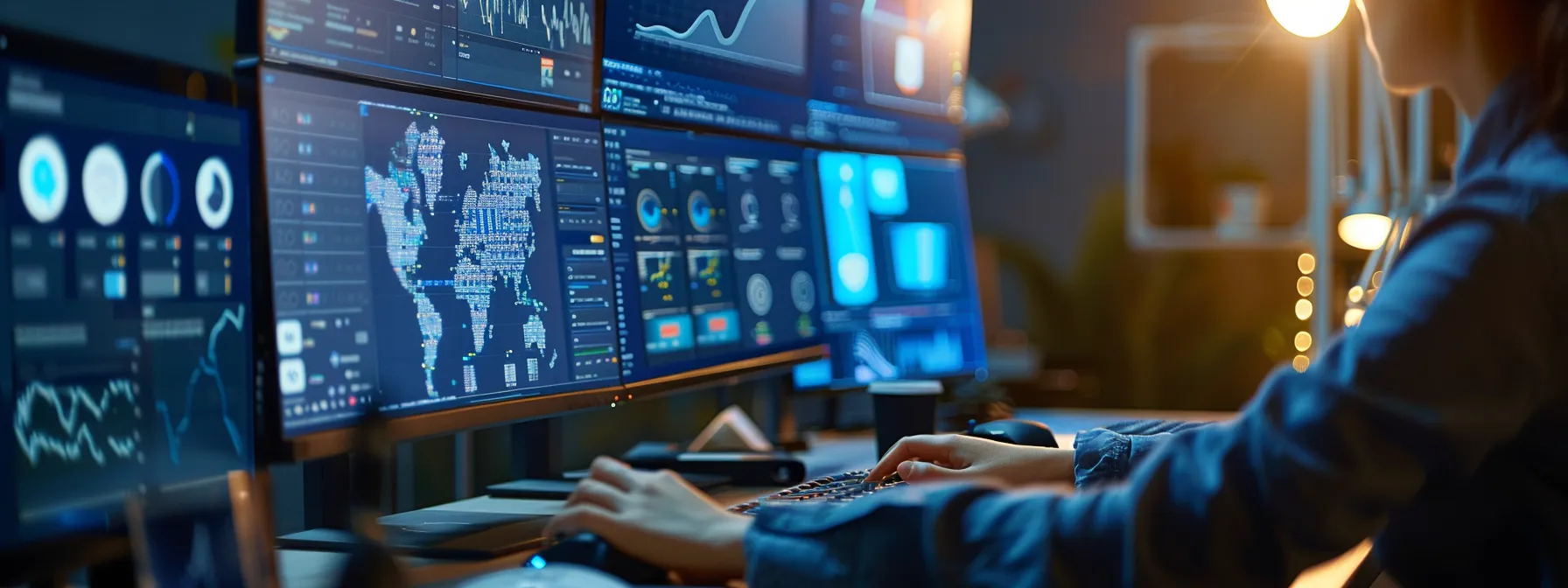 a person using a computer to optimize a website for technical seo, with various tools and data displayed on the screen.