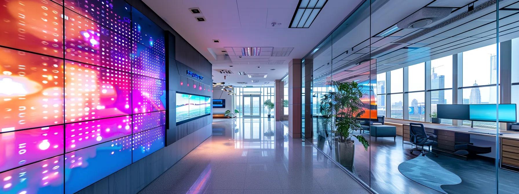 a modern, sleek office space showcases a vibrant digital display of innovative technologies intertwined with sustainable travel practices, emphasizing the future of green tourism initiatives. a modern, sleek office space showcases a vibrant digital display of innovative technologies intertwined with sustainable travel practices, emphasizing the future of green tourism initiatives.