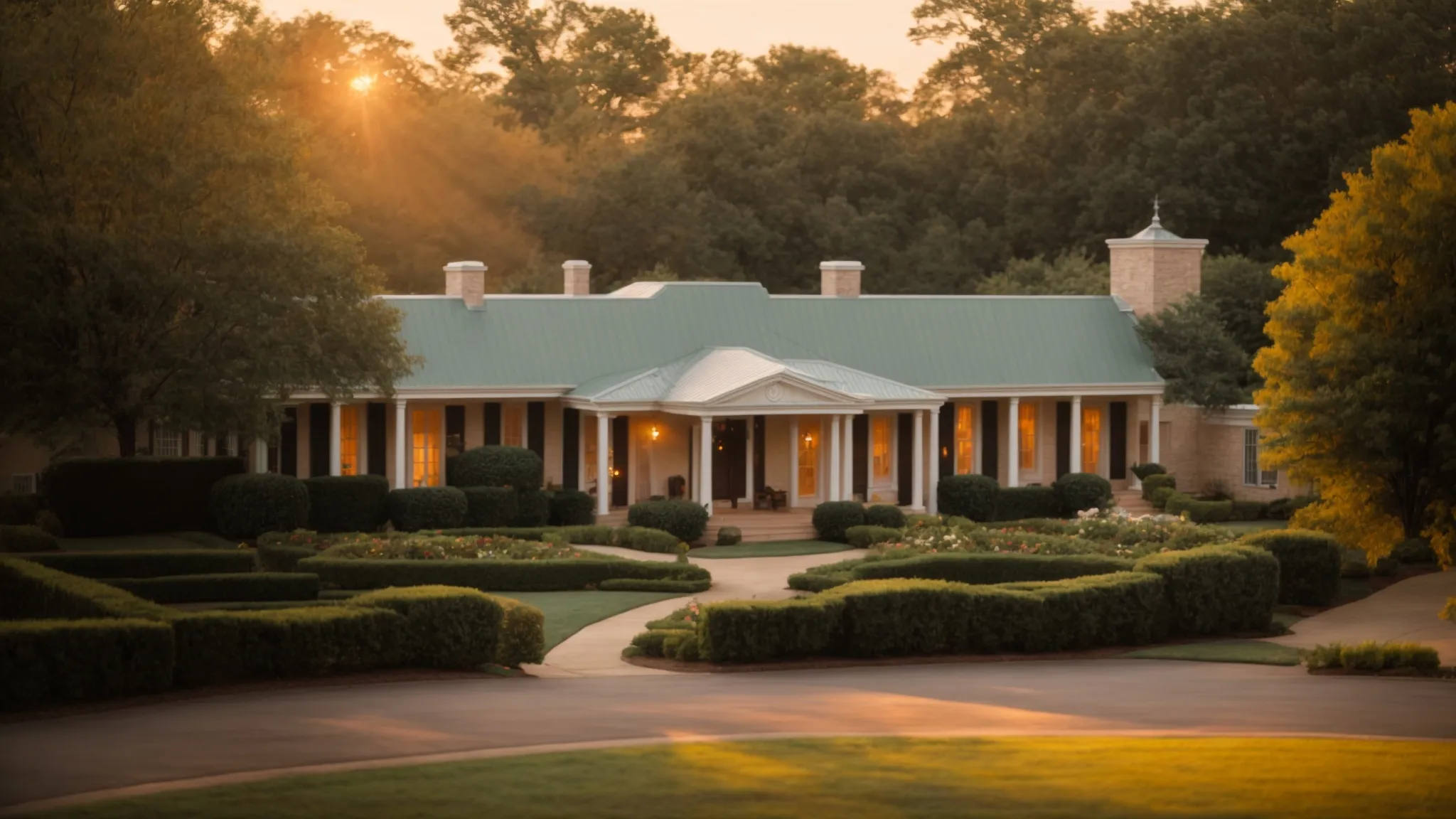 elvis presley's graceland, a grand estate bathed in the warm glow of sunset, symbolizes his enduring legacy.