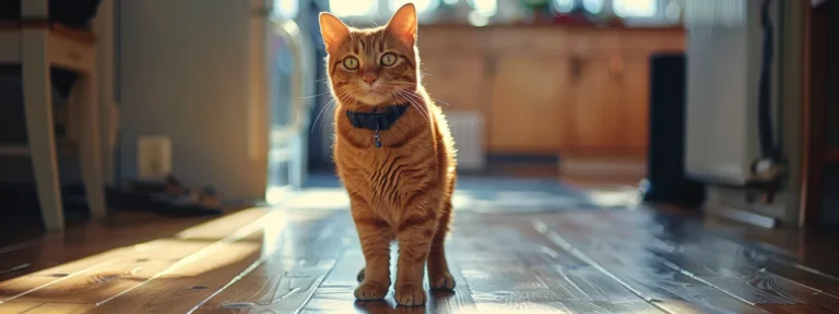 a cat wearing a gps collar.