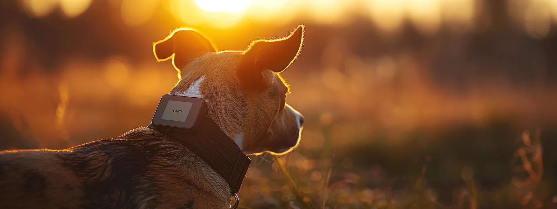 a sleek gps tracking device attached to a pet's collar, with a clear satellite signal indicating the precise location of the animal.