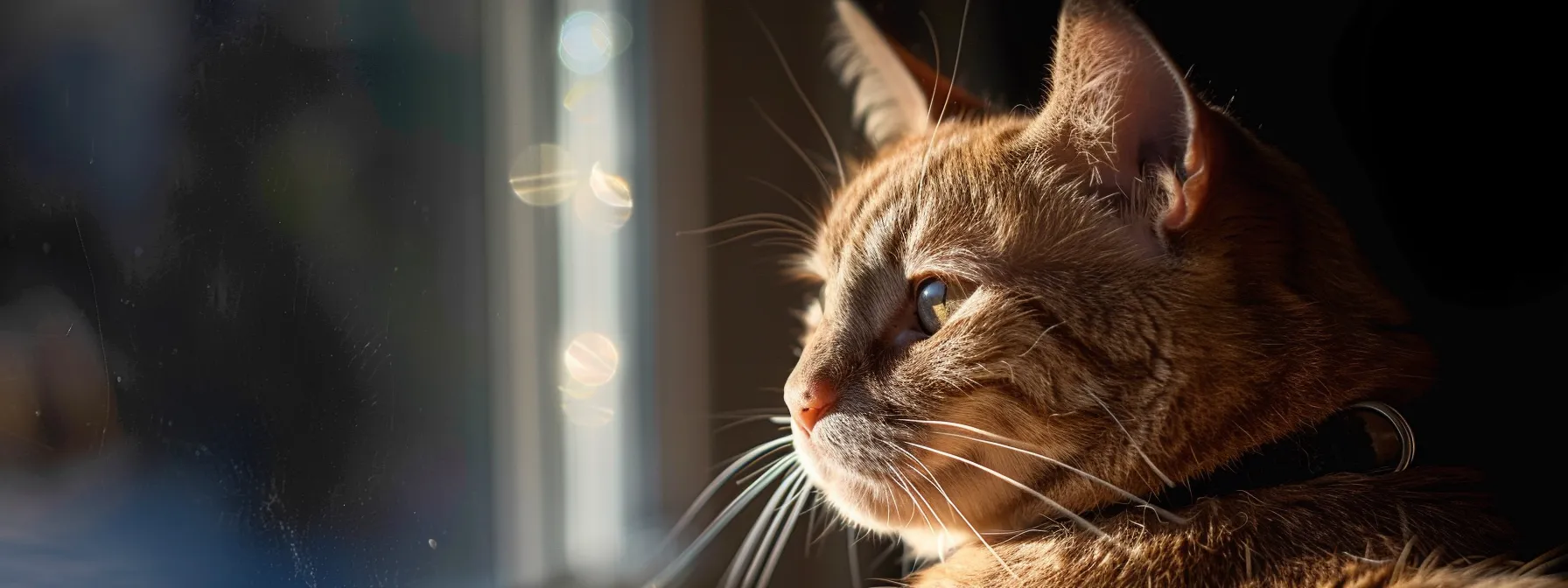 a cat wearing a high-tech collar that tracks its activity and provides nutritional advice.