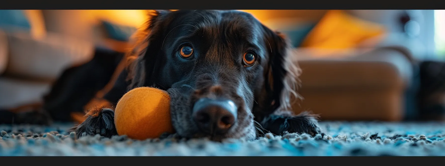 a dog chewing on a durable and safe interactive toy, providing stimulation and enhancing its quality of life.