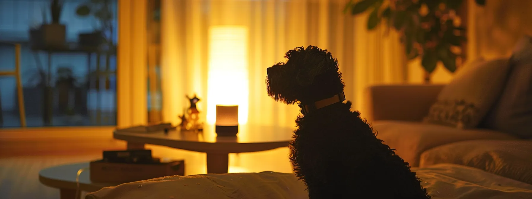 a person using voice commands to control a pet camera connected to a smart home system.