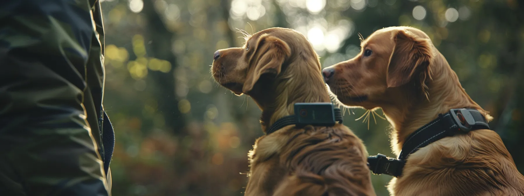 a pet owner activating a gps tracking device on their pet's collar.