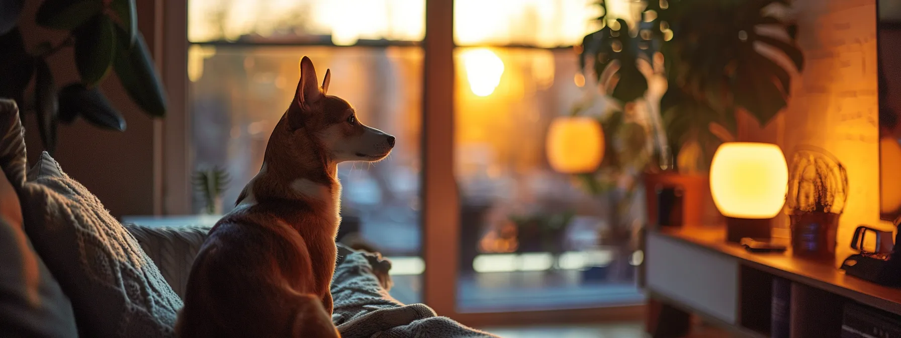 a person using voice commands to control a pet surveillance camera with built-in alexa capabilities.