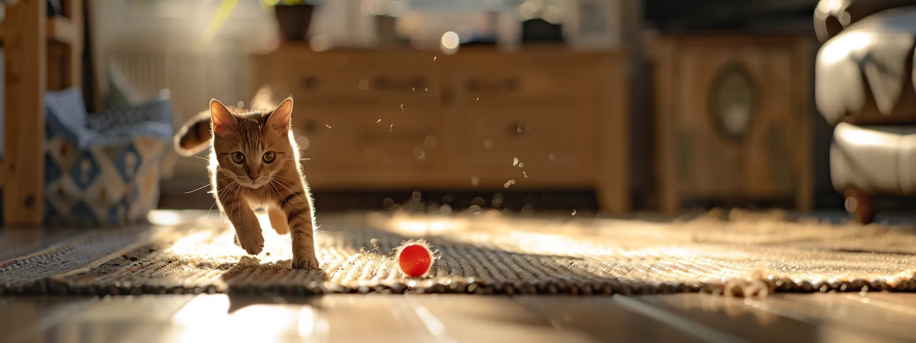 pets chasing after an interactive toy that mimics the movement of roaming prey.