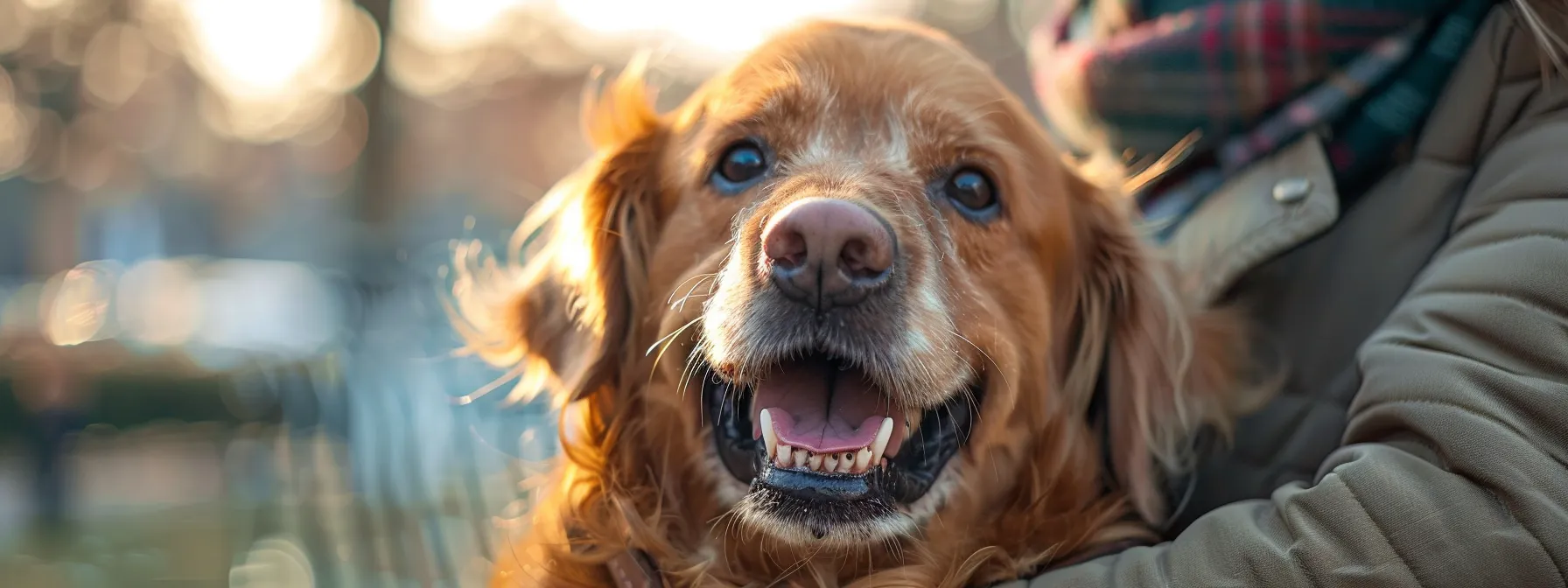 a dog happily reunited with its owner thanks to a gps tracker.