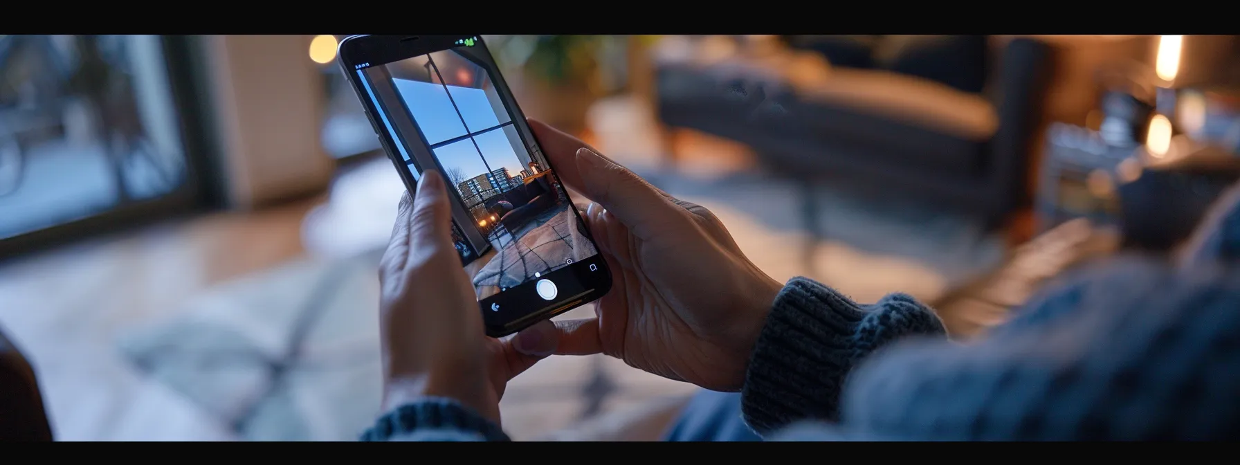 a person searching for and downloading a pet camera app on their smartphone.