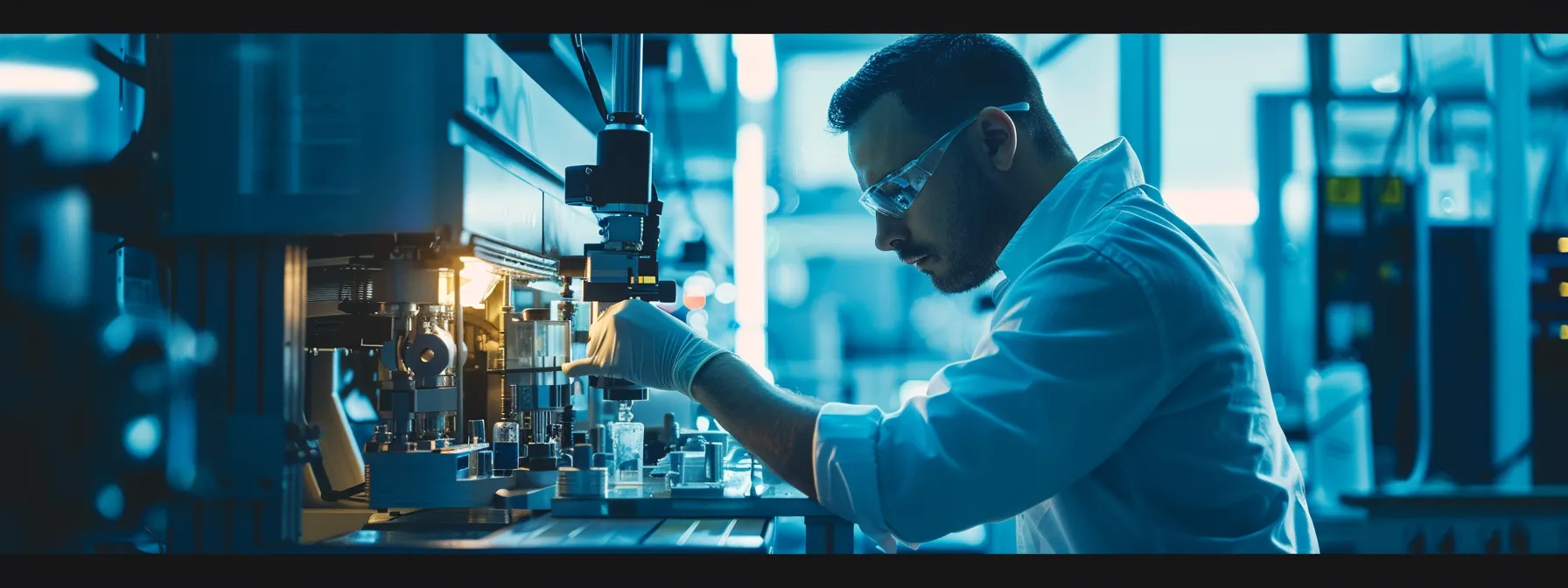 a technician adjusting the feed rates on an automated feeder to optimize performance.