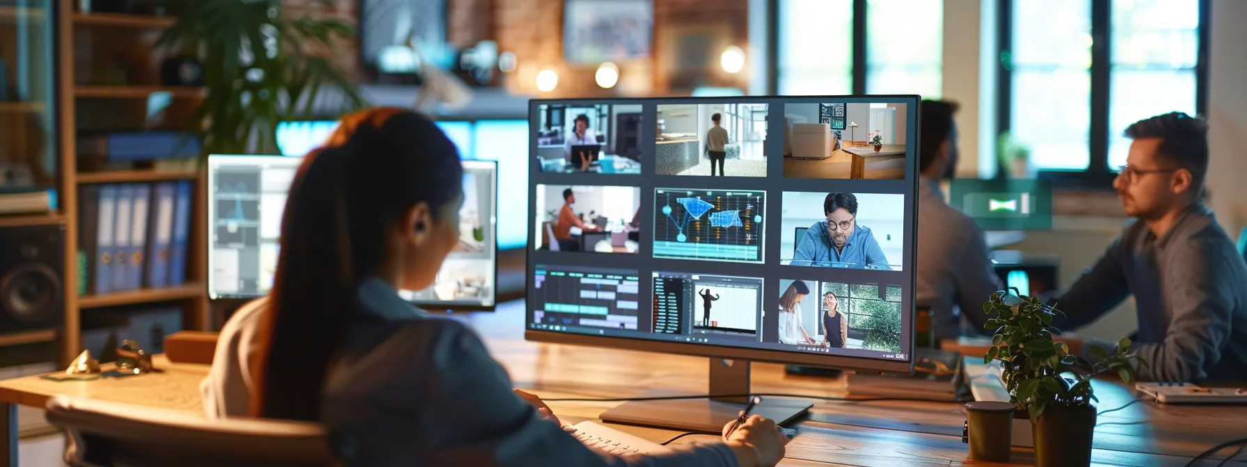 an agency's team collaborating and managing multiple local seo projects on a shared computer screen.